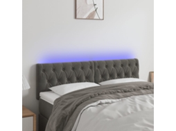 Cabecero de terciopelo con luces LED 144x7x78/88cm Gris oscuro