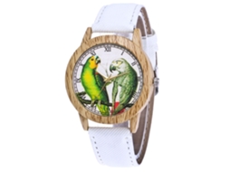 Relógio de Pulso Casual de Quartzo com Pulseira de Couro Cowboy Branco Zhoulianfa