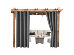 Cortinas Impermeáveis ​​​​para Exterior, Pátio E Jardins – Com Isolamento Térmico E Blackout – Cinza-escuro – 132 X 213 Cm