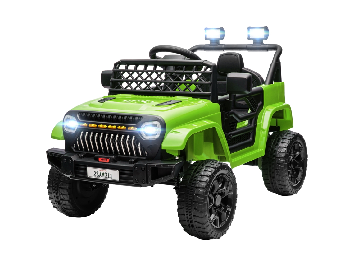 Carro Elétrico Infantil Utv 12v Verde 95x62,5x65 Cm (velocidade Ajustável, Usb, Faróis)