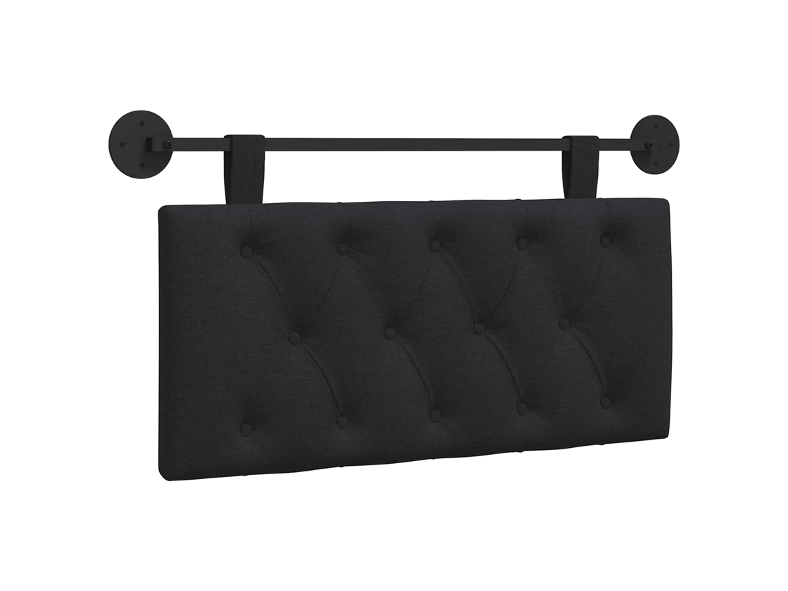 Conjunto 1 Cabeceira Suspensa Vidaxl Preto Tecido (90 X 55 X 7 Cm)