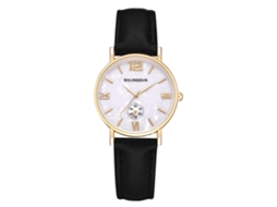 Reloj De Cuarzo Unisex Con Correa De Cuero Pu Moda Dial Marmol Oro Pequeño