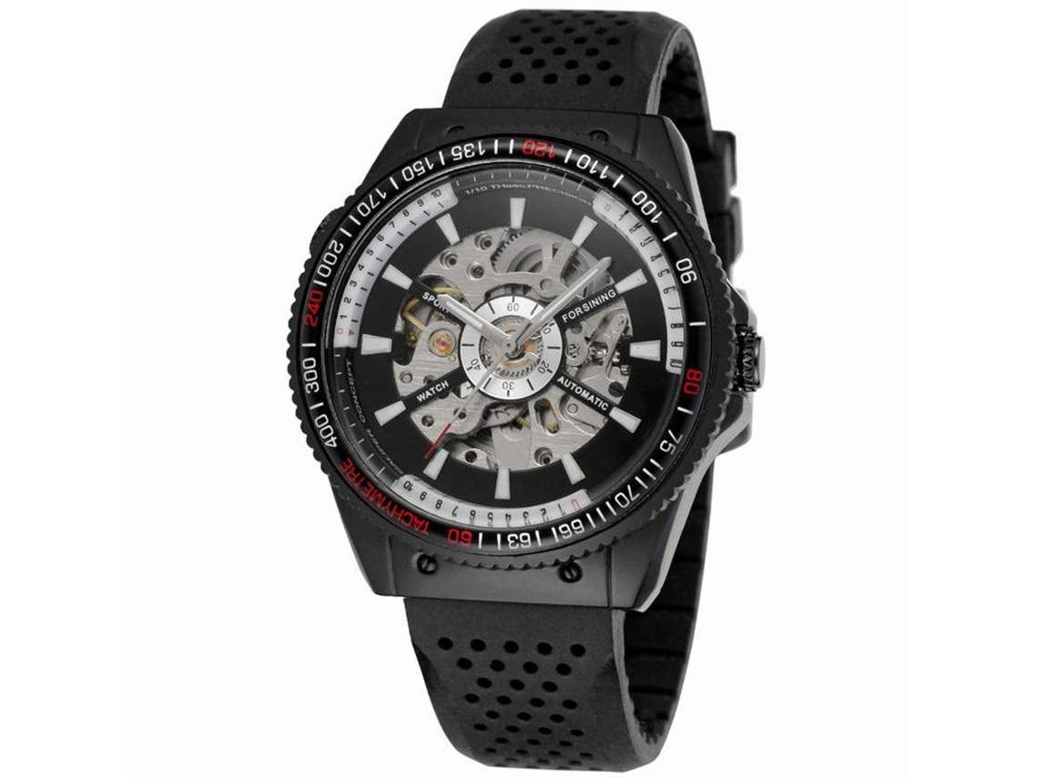Relógio Mecânico Automático Masculino Resistente À Água 30m Winner Preto