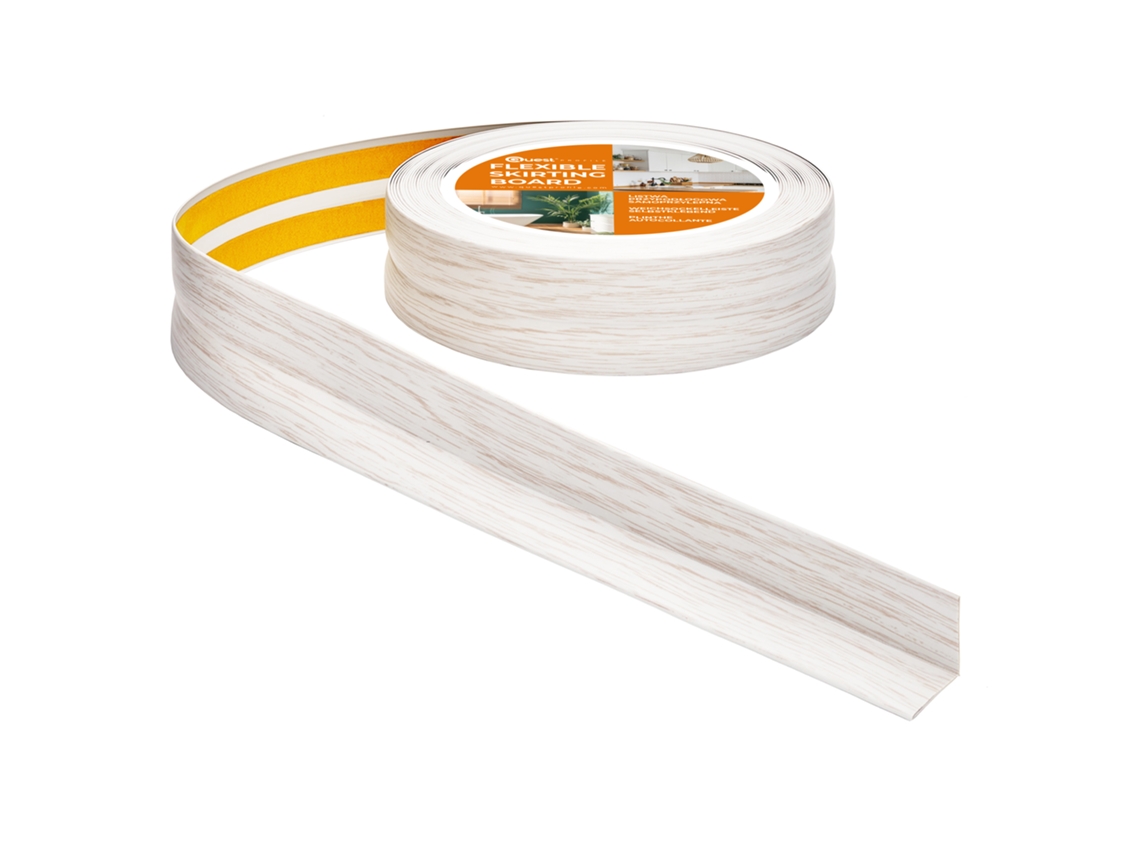 Rodapé Pvc 25x25 Mm Autoadesivo Flexível, 20 M, Bétula