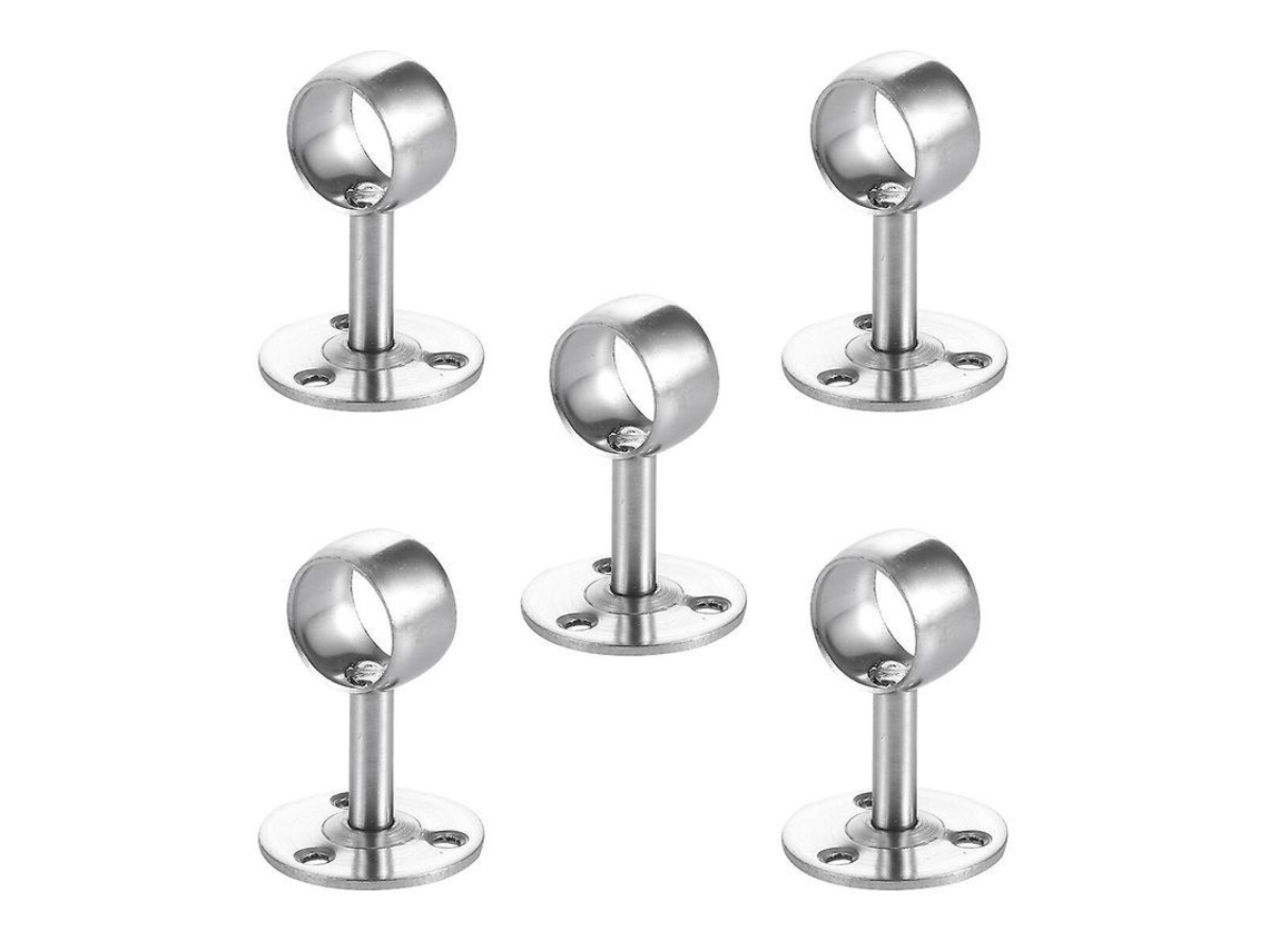 Suporte De Polo De Armário Em Aço Inox Com 22mm De Diâmetro, 5 Unidades, Prata, Anti-óxido, Para Divisórias E Cortinas