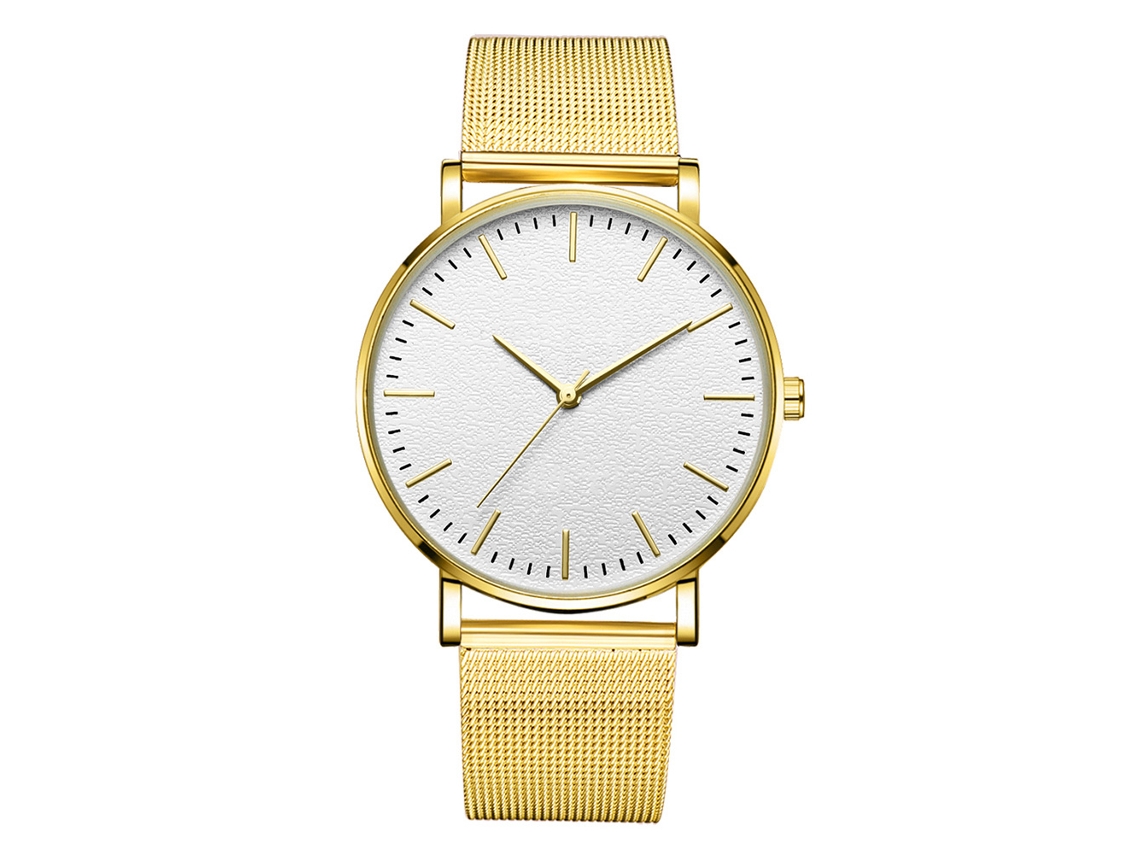 Reloj De Pulsera Analógico De Cuarzo Con Dial Redondo Moda Simple Joyería Accesorio