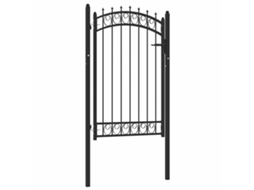Vidaxl Portão De Cerca Emmen Com Pontas De Aço 103x117 Cm Preto