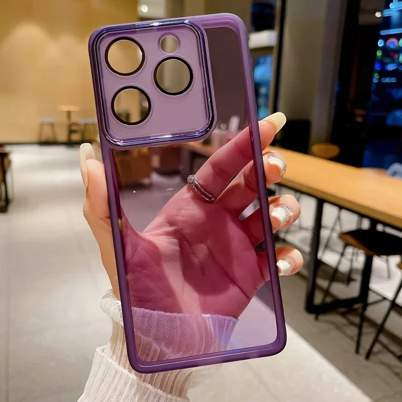 (roxo, Motorola Moto G56) Capa Protetora De Silicone Macio E Transparente Com Proteção Para A Câmera E Absorção De Impacto.