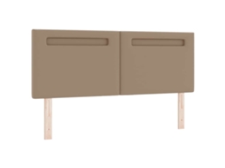 Cabeceira Cappuccino com LED, 144 cm, em couro sintético, EXCLUSIVA DA MAISON