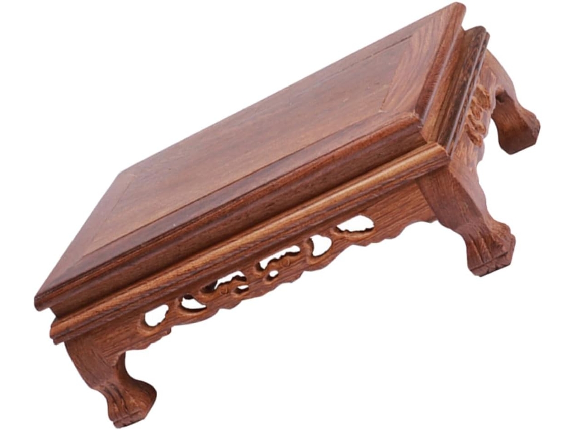 Base Retangular Asiática De Madeira Para Vaso, Suporte Para Bule E Estátua Budista - Base