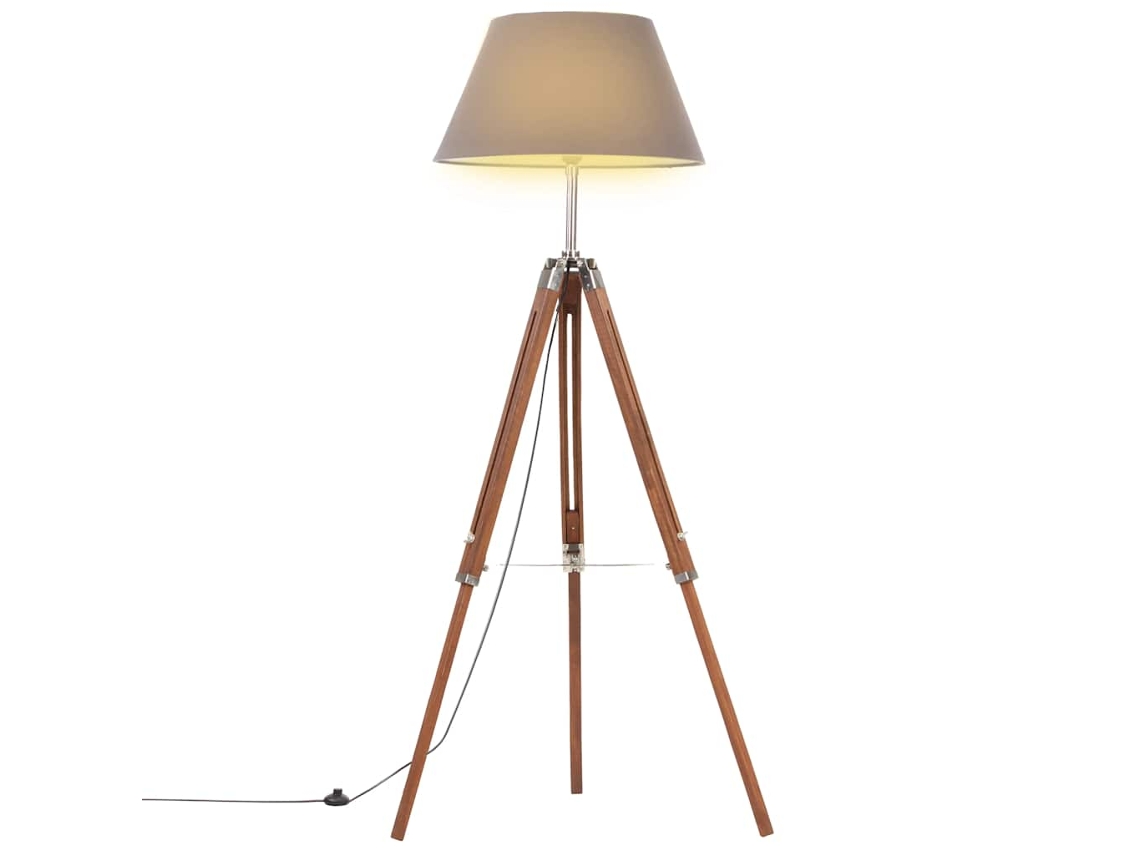 Conjunto 1 Candeeiro De Chão Vidaxl Marrom Teca (64 X 59 X 141 Cm)
