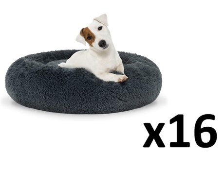 Cama De Pelúcia M 60cm Cinza Escuro X 16 Leobert