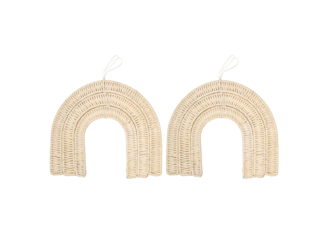 Decoração Parede Arco-íris Rotin 2 Peças Quartos