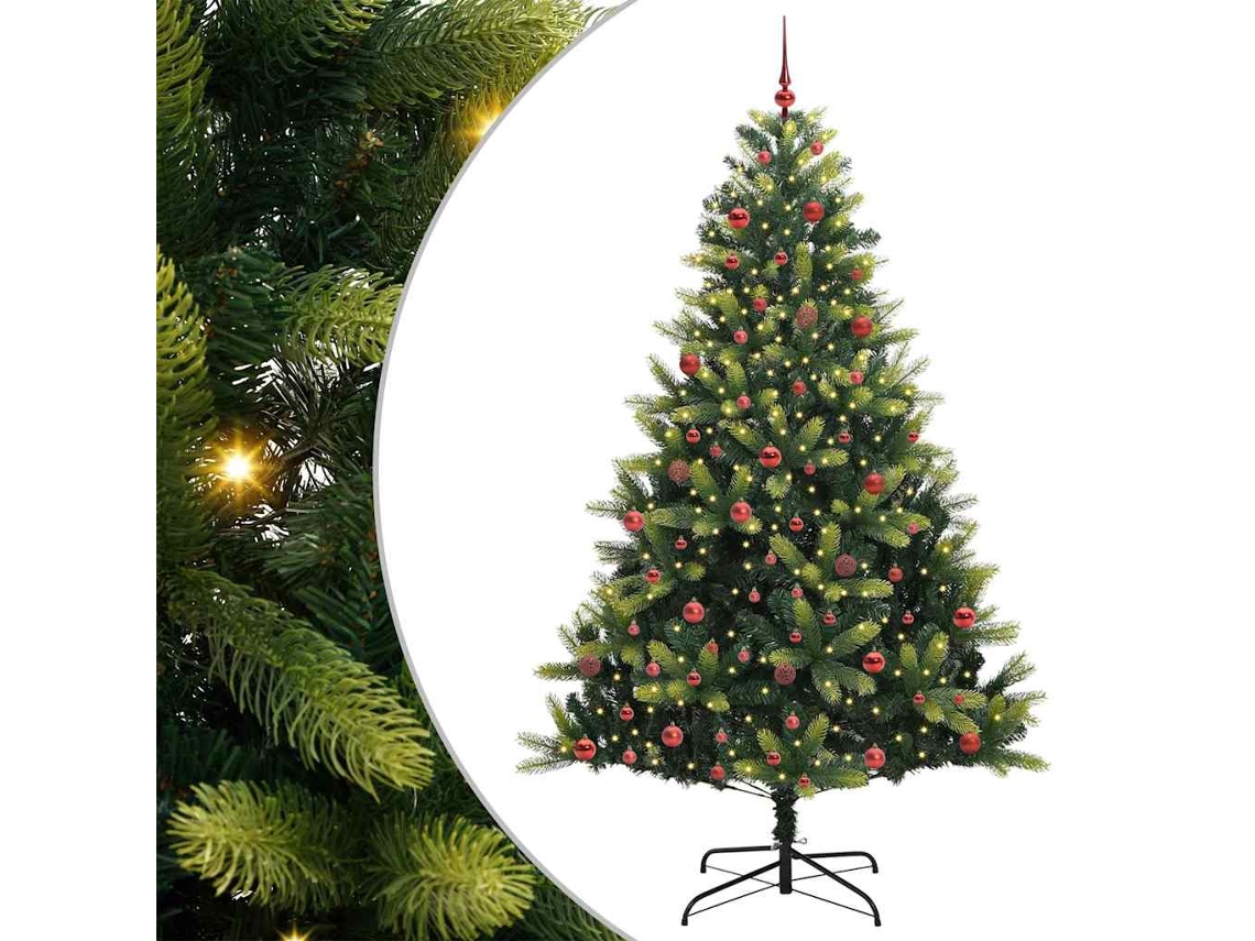Conjunto 1 Árvore De Natal Vidaxl Verde Pvc (210 Cm)