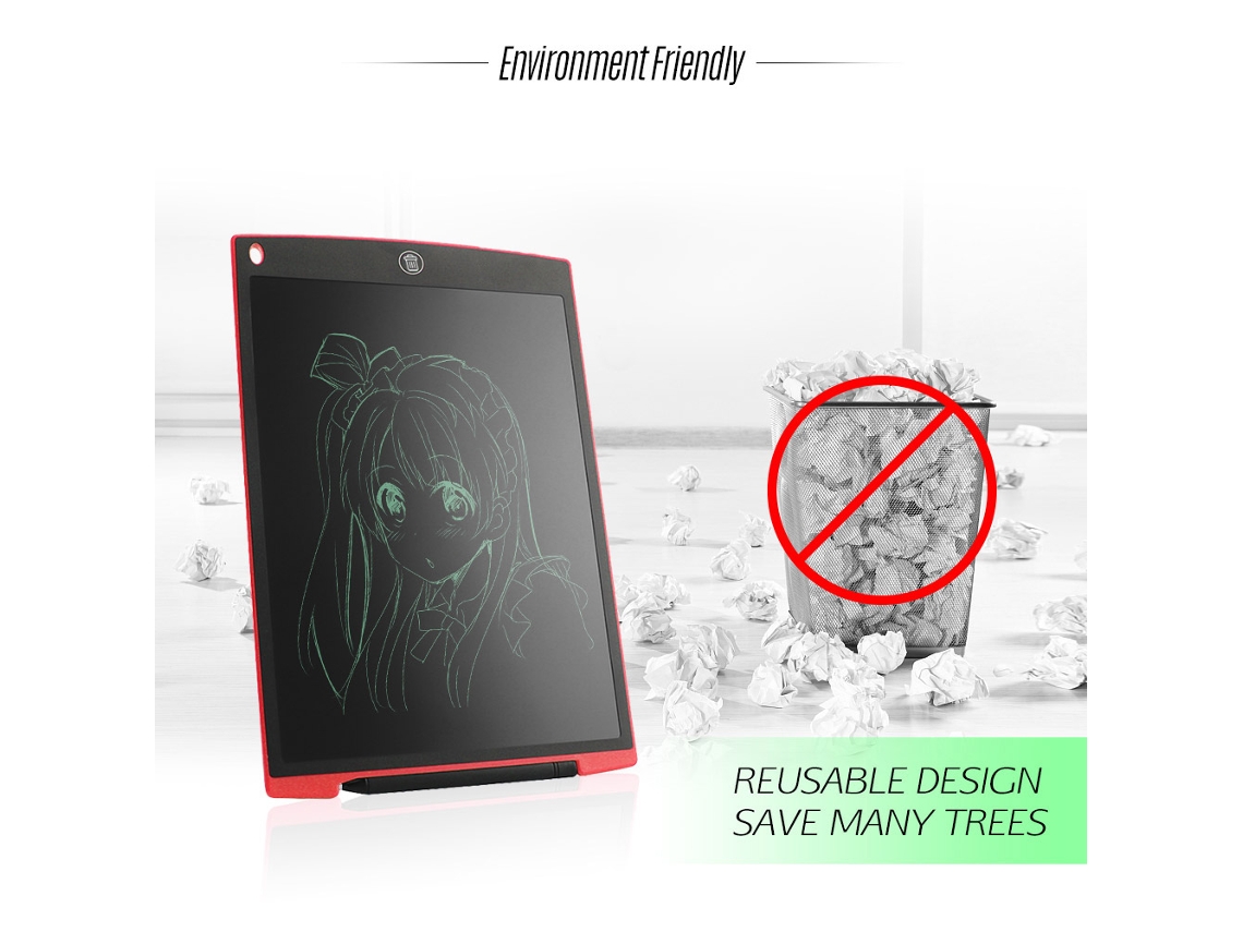 Tableta Digital Lcd De 12 Polegadas Para Escrever E Desenhar Portátil