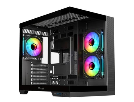 Gabinete ITEK Dark Cave Ds Rgb Mid Tower Atx Design Escuro e Compatibilidade com Atx Micro-Atx Mini-Itx