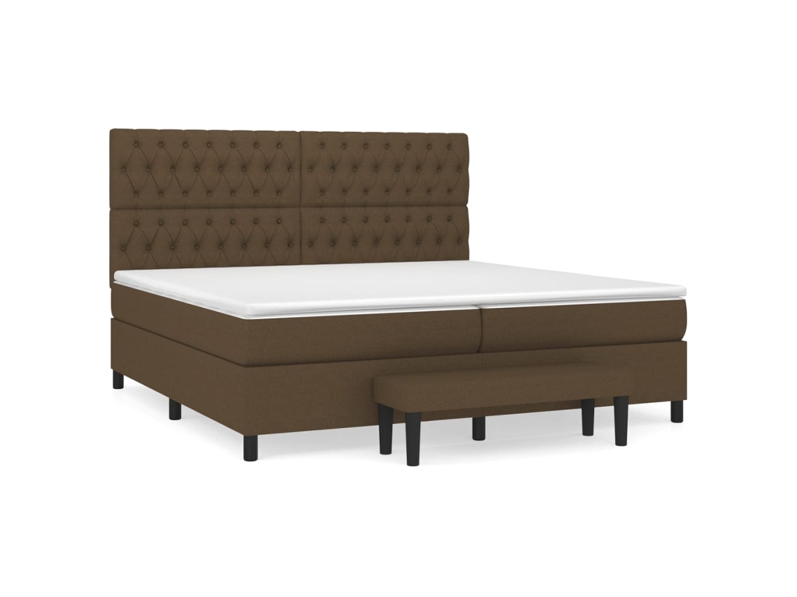 Box Spring Bed, Box Spring Beds Vidaxl Marrom Tecido (200 X 200 Cm)