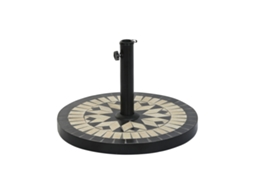 Base para Guarda-Sol DKD HOME DECOR Preto Aço inoxidável Branco Grés (50 x 50 x 32,5 cm)