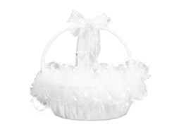 Cesta de Menina Das Flores Elegante de Renda Durável Portátil para Casamento e Festas | S/MARCA