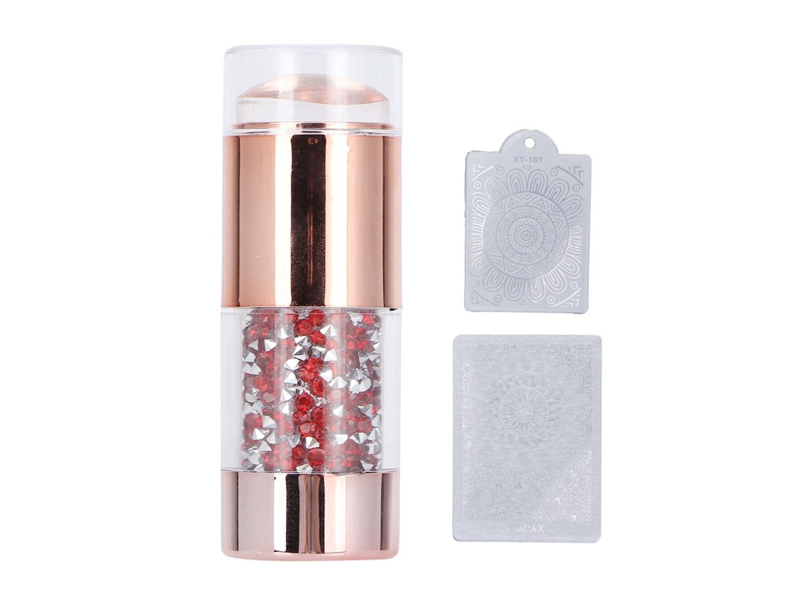 Carimbo Para Unhas Em Silicone Com Cabeça Dupla E Placas De Carimbagem, Ferramenta De Manicure