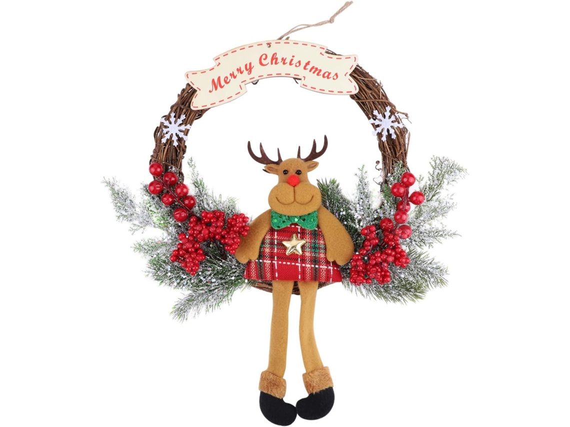 Guirlanda De Natal Artesanal Em Formato De Lágrima, Com Design Cativante E Galhos De Pinheiro, Guirlanda De 30 Cm/11,81 Pol. Para Decoração De Interio