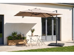 Guarda-sol Descentrado 2.5x2.5m Navagio Alumínio Rotação 360° Taupe CAZEBOO