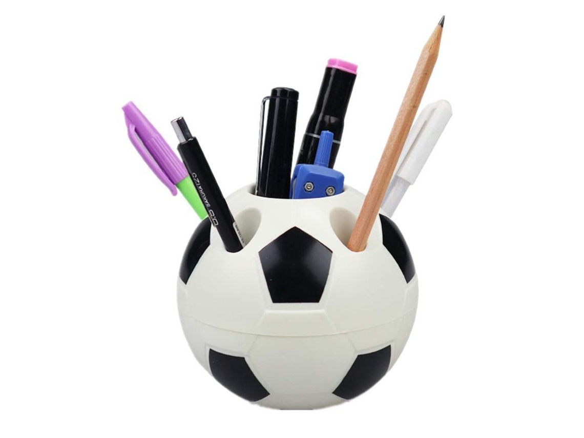 2026 portatodo Lápices Creativo Linjou Forma de Fútbol, Organizador de Escritorio para Bolígrafos Y Materiales Escolares