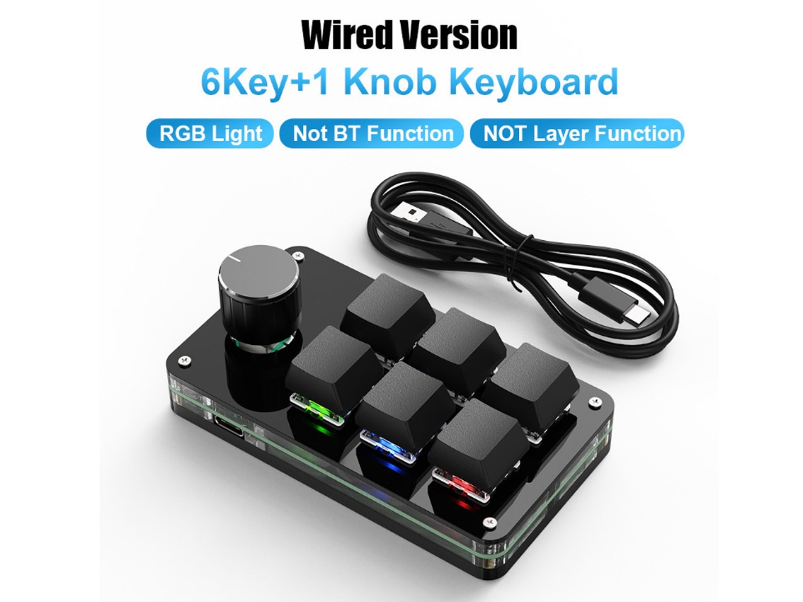 Mini Teclado Macro Programável, 6 Teclas, Usb, Programável, Para Atalhos, Produtividade, Jogos E Controlo De Funções