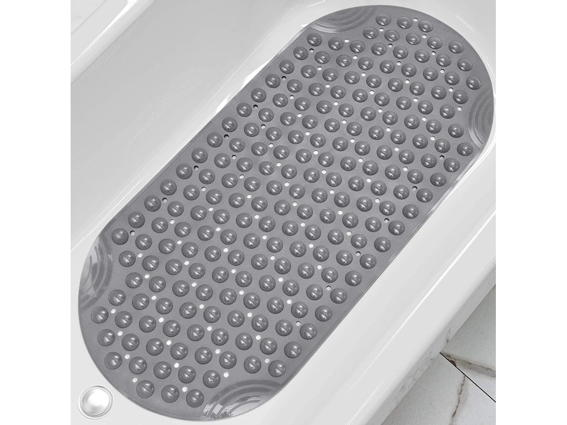 HEXINYIGJLY Tapete Antiderrapante para Banho 88x40cm Cinzento