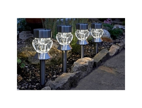 Tag de vidro de cristal ou lâmpada solar, conjunto de 4