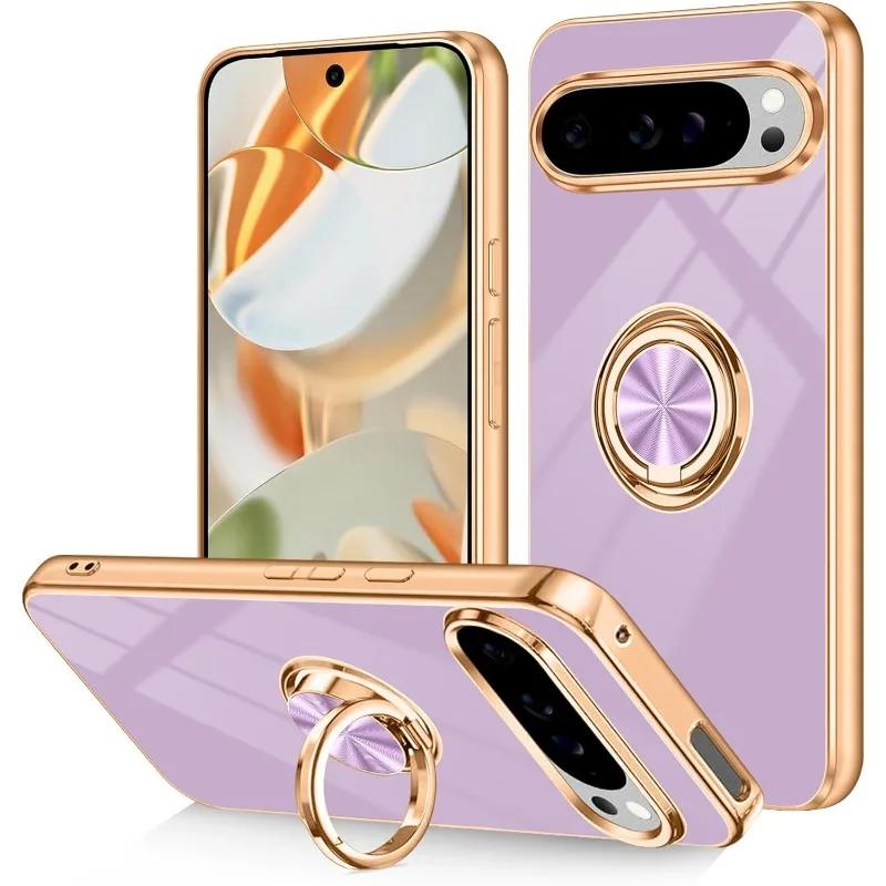 (roxo, Google Pixel 9 Pro Xl) Capa De Celular Ultrafina E Macia Em Tpu Com Suporte Magnético Para Carro.