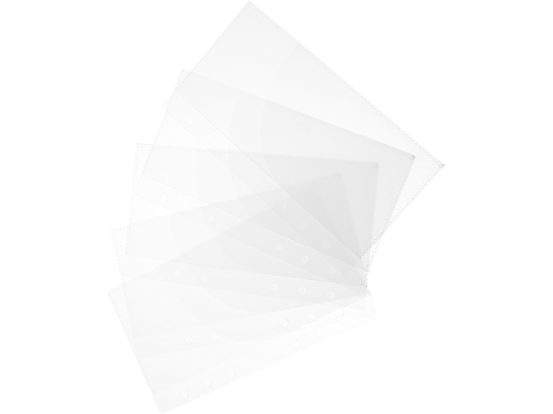 Conjunto Pretyzoom de 5 organizadores portáteis de plástico transparente, tamanho A6, com 6 dobras.