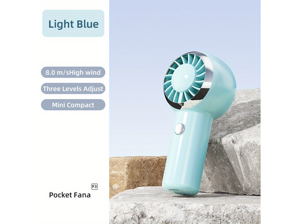 Ventilador portátil com três velocidades, compacto, para atividades ao ar livre, uso doméstico STELASPLEN