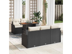Vidaxl Conjunto De Sofá De Jardim 6 Unid. Preto Rattan Sintético