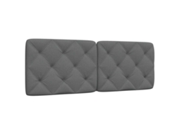 Vidaxl Almofadão De Cabeceira 120 Cm Tecido Cinzento-escuro