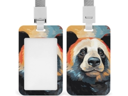 Suporte para mesa com clipe e cordão, em formato de panda, design animado e delicado. Ideal para mesas de trabalho.