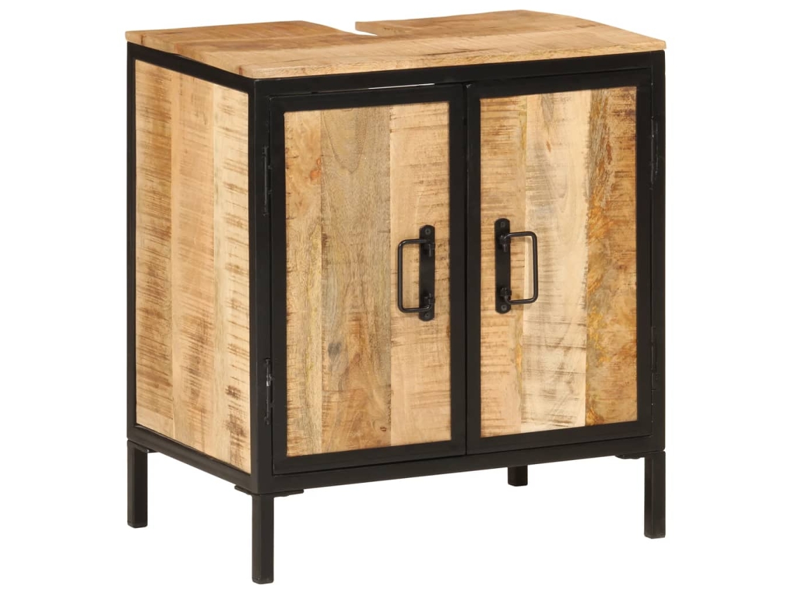 Vidaxl Armário De Lavatório Para Wc 55x35x60 Cm Mangueira Maciça/ferro