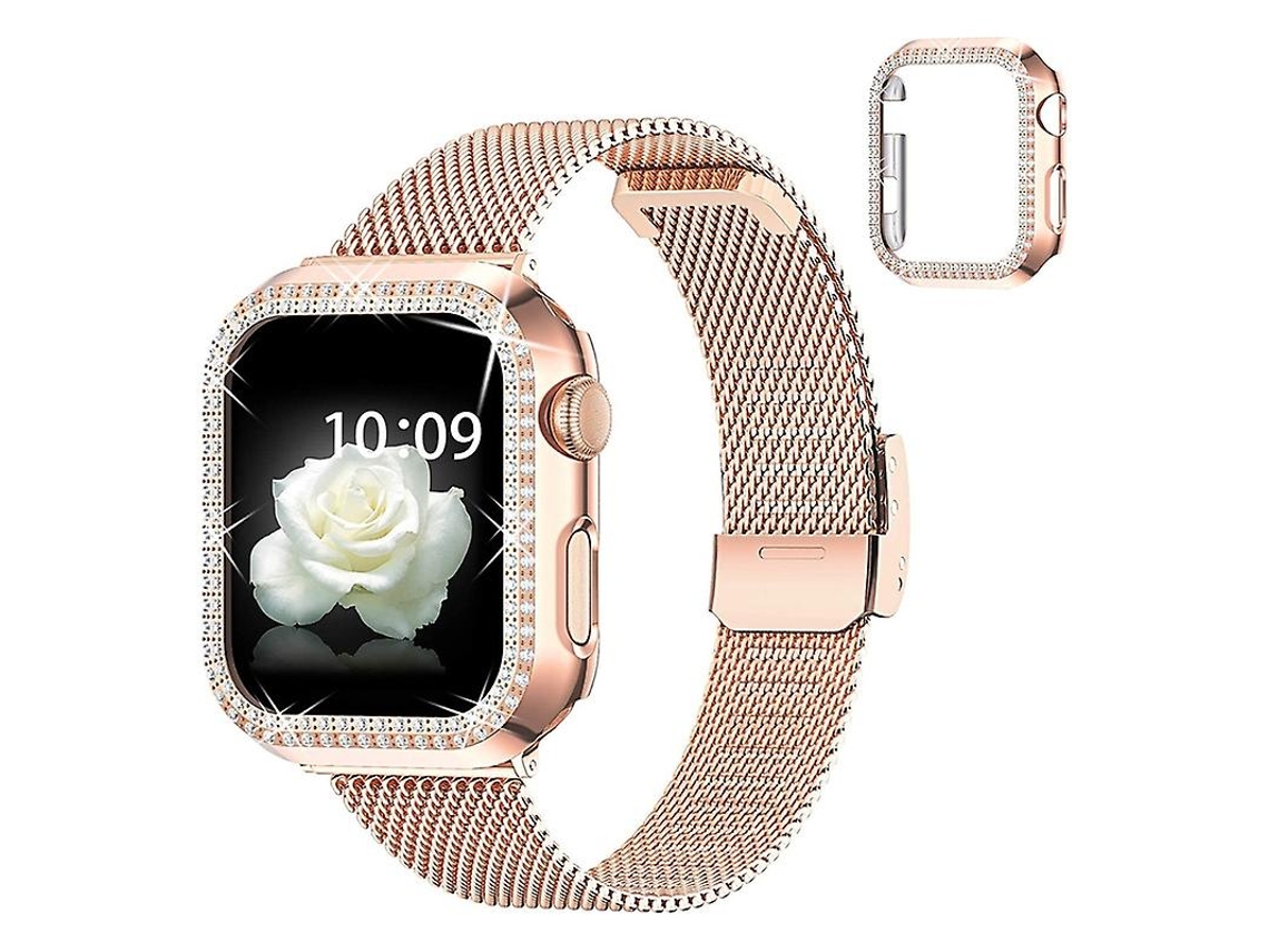 Pulseira De Relógio De 40 Mm Para Apple Watch 4/5/6/se/se Capa De Relógio De Pc Com Decoração De Fileira Olysi Shop (2022)