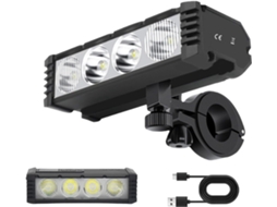 Farol Dianteiro Potente Para Bicicleta, À Prova D'água, Com Led