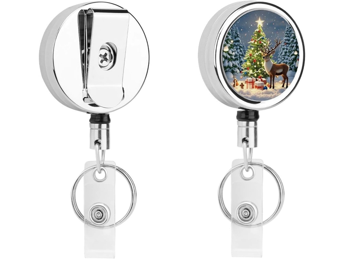 Porta Crachá Decorativo Retrátil Em Metal, Compacto E Leve, Com Clipe E Chaveiro, Ideal Enfermeiros, Professores E