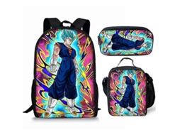 Conjunto de 3 peças com estampa de Dragon Ball: mochila, lancheira, estojo e mochila, presente para crianças (Aquaforge 2023)