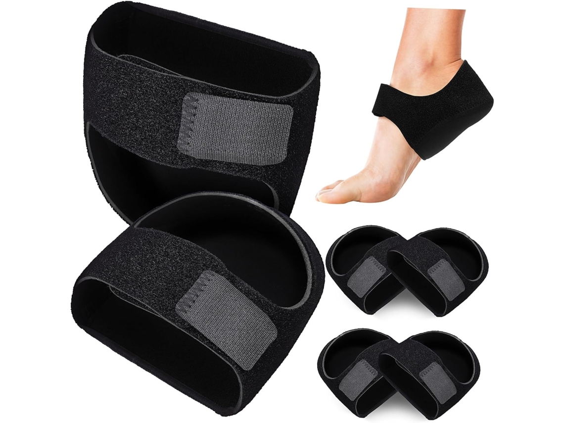 3 Pares De Protetores Calcanhar Pretos, Almofadas Para Fascite Plantar E Calcanhares Rachados, Macios E Respiráveis