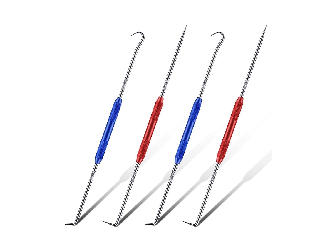 Ferramenta de escrita de metal com pontas duplas retas de 45 e 90 graus para marcação e extração, Redblue | S/MARCA