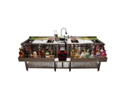 Bar Coquette Horeca Profissional Double Station 197 cm x 78 cm Aço Inoxidável Kukoo