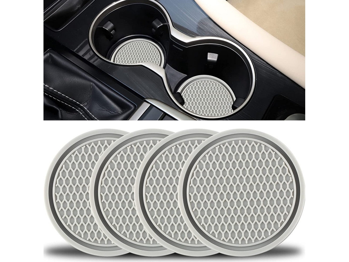 Peças Porta copos Universais para Carro, Antiderrapantes, Acessórios para Interior do Carro, Cinza SUNNY SPACES
