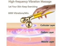 Massageador Facial 2 em 1 com Banho de Ouro 24k, Elétrico Sônico 3d Rolos e Formato T para Braç Os, Olhos, Nariz Cabeç GOKOCO