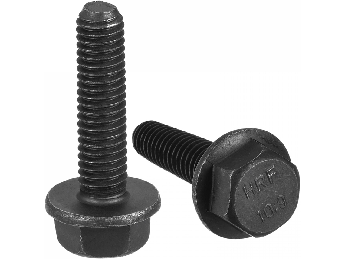 Parafusos de Flange Sextavados M6x25mm , 10 Pçs, Aço Carbono Grau 10.9 CHABERLU