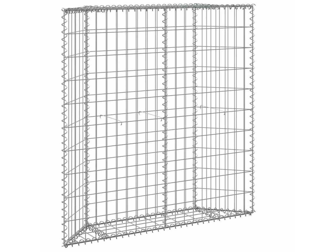Vidaxl Canteiro Elevado/cesto Gabião Trapézio 100x20x100cm Aço Galvan.