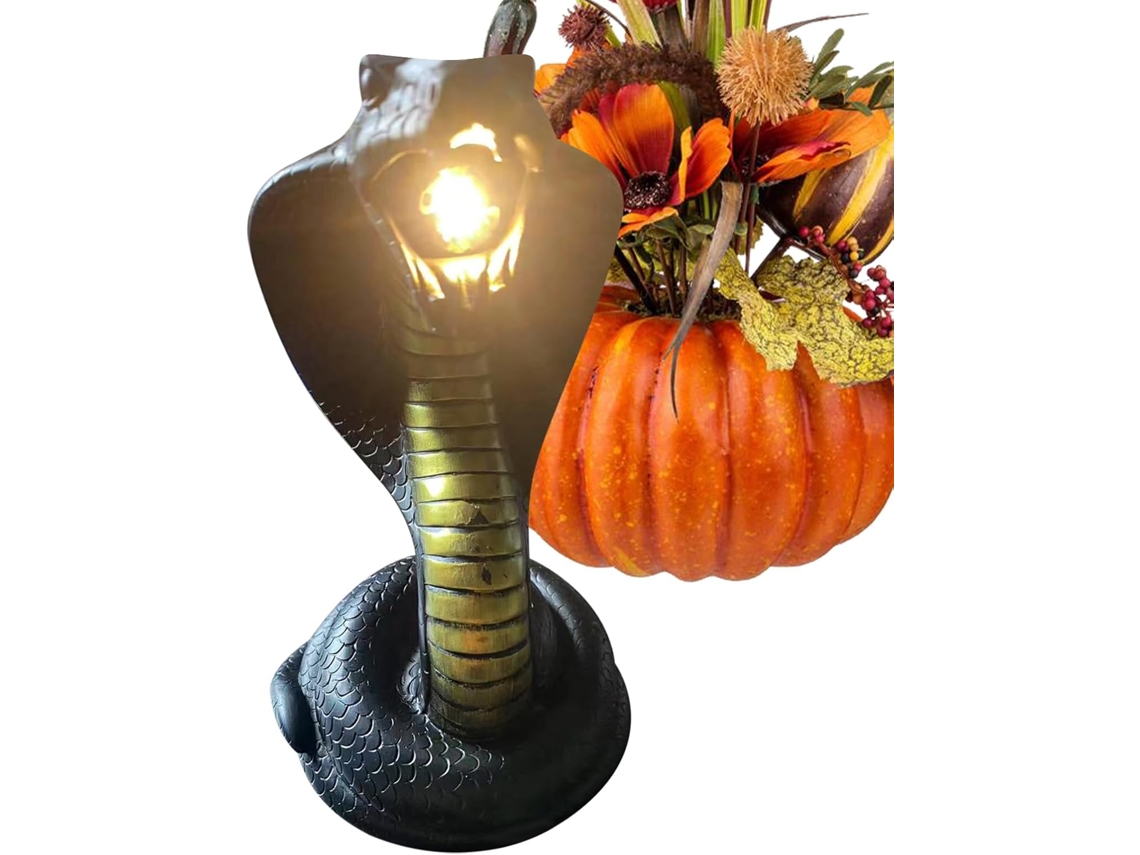 Luminária Noturna Em Estilo Gótico Com Cobra Peça Decorativa De