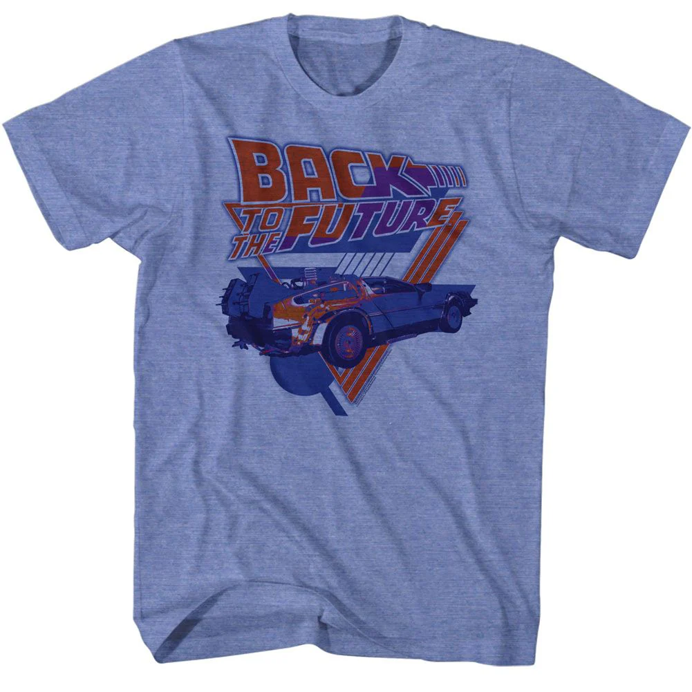 Unisex Adult T-shirt Rockinstone Back To The Future Movie The Blues Heather Light Blue Sizexxl